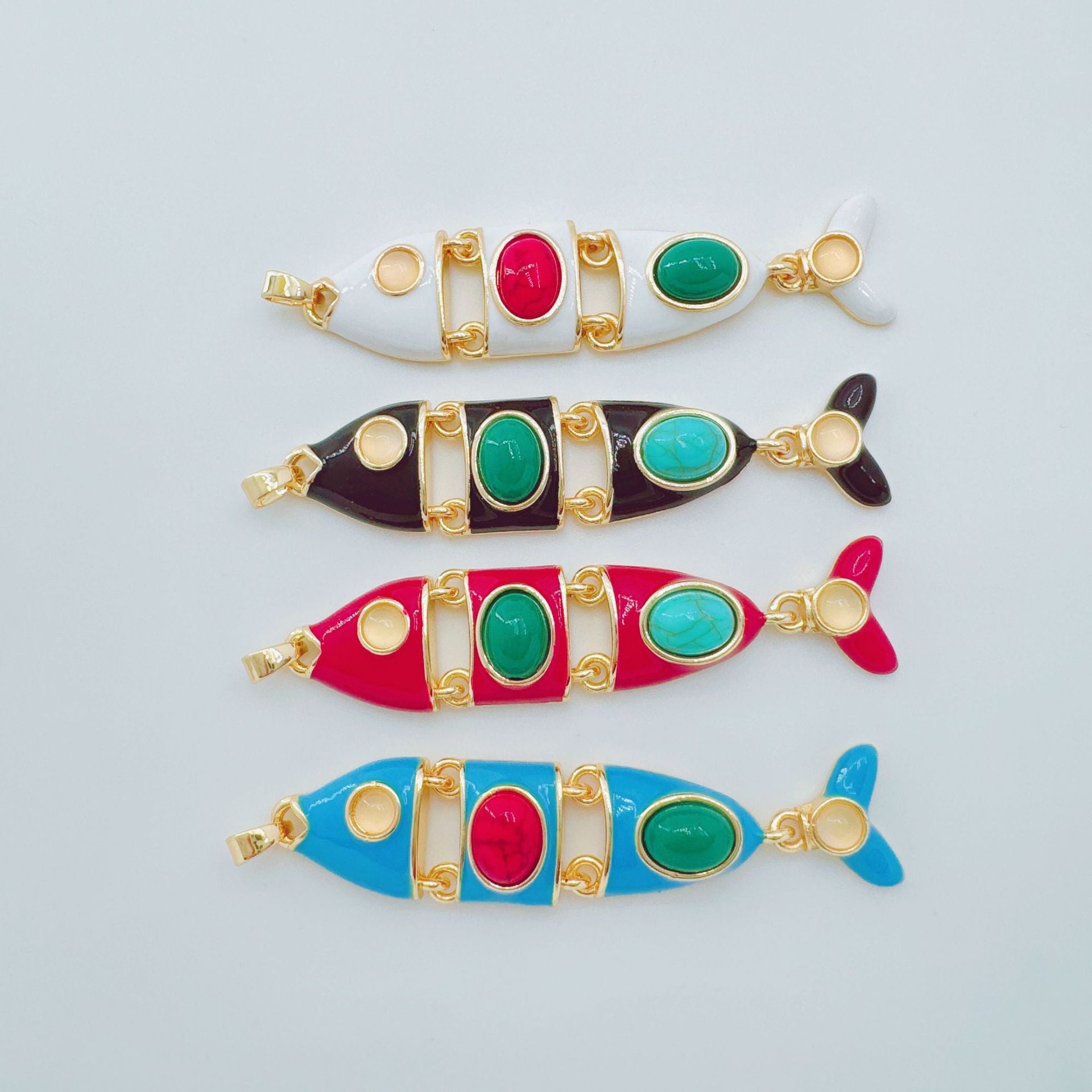 Wholesale Copper Koi Pendant Necklace Ocean Series Trendy Jewelry Accessory for Women