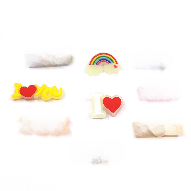 Wholesale 10pcs  Glow in the Dark Rainbow Shoes Accessories Shoes Charms