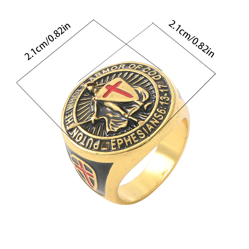 Wholesale Vintage Templar Shield Cross Ring
