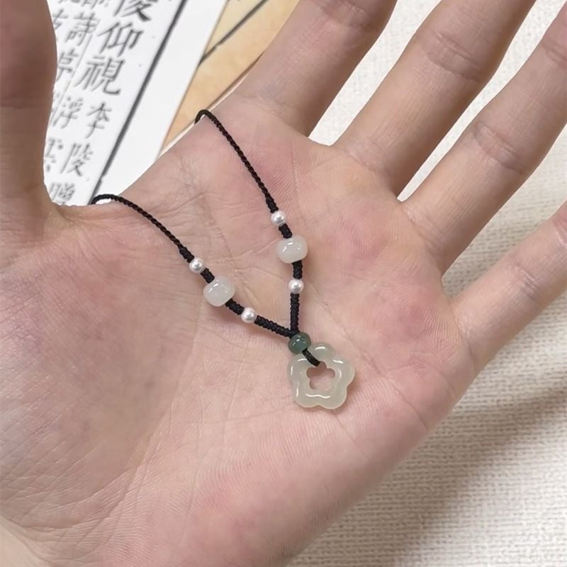 Wholesale  small stars green crystal colorful flowers woven necklace