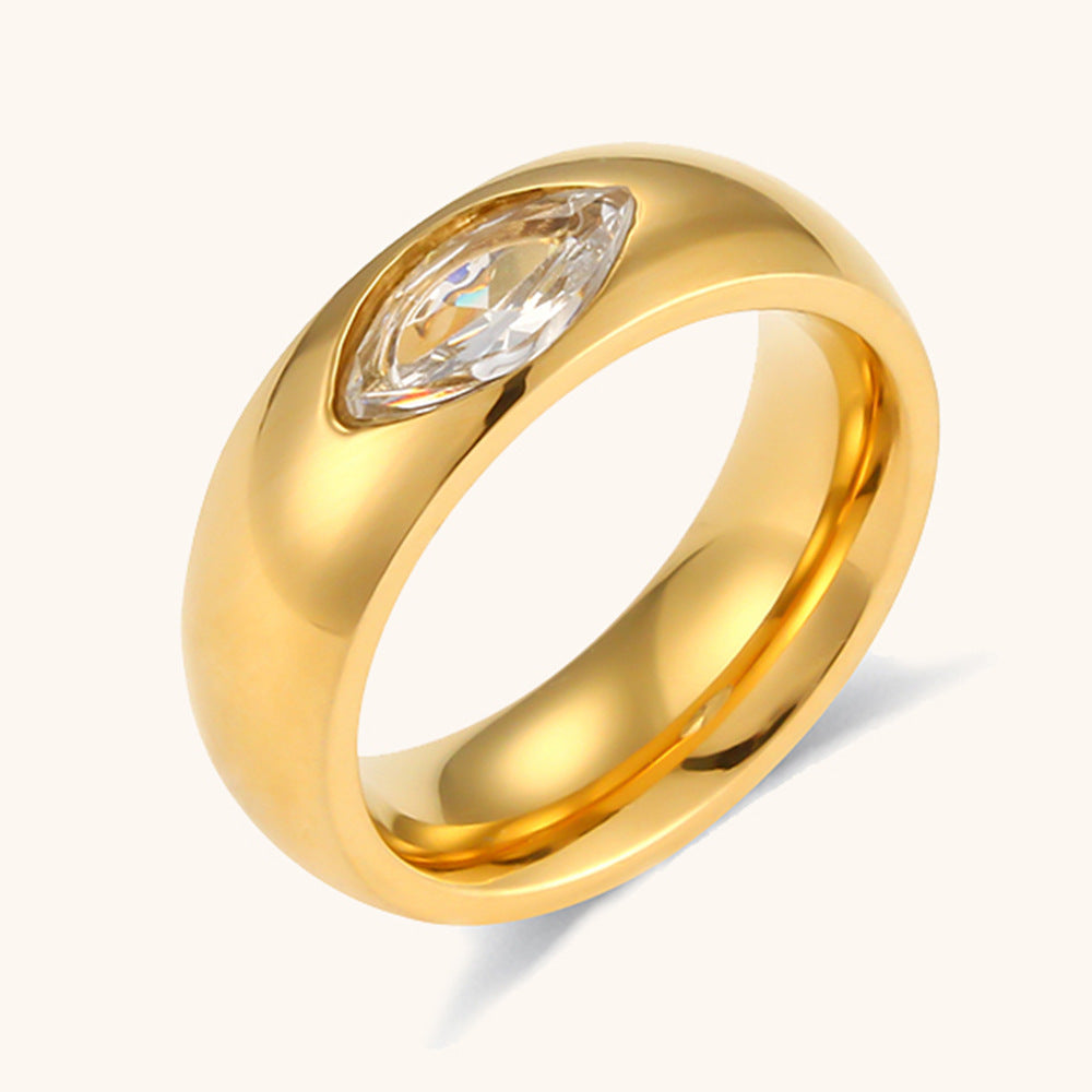 Wholesale Ring Jewelry Jewelry Stainless Steel Rings Gold Plated Zirconium Ring Gold Plated Rings ACC-RS-DingRan004