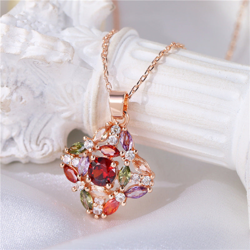 Wholesale zircon necklace ladies  pendant jewelry