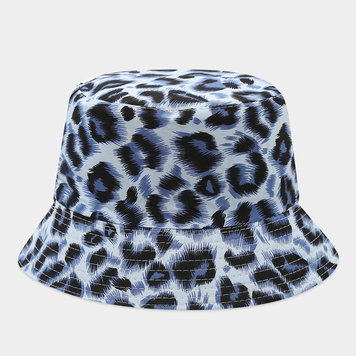 Wholesale  Leopard Pattern Double-sided Basin Hat Fisherman Hat Bucket Hat