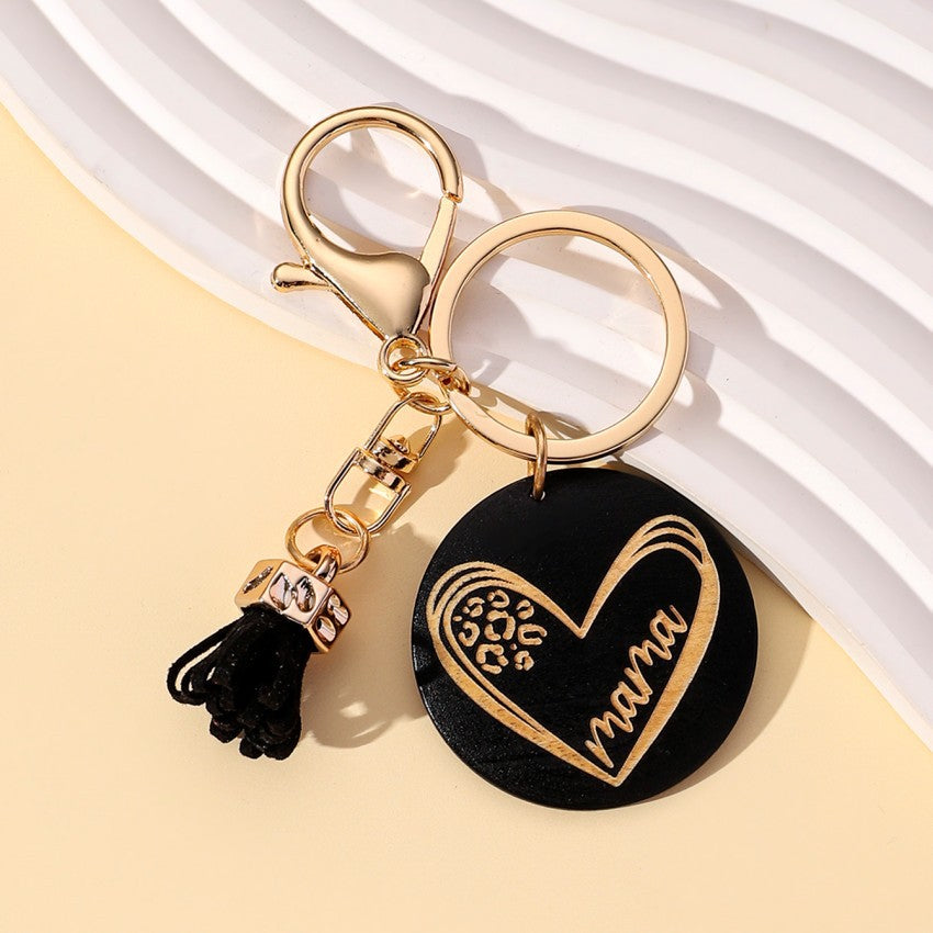 Wholesale MAMA Wooden Sign Colorful Mother's Day Tassel Creative Keychain ACC-KC-RongR044