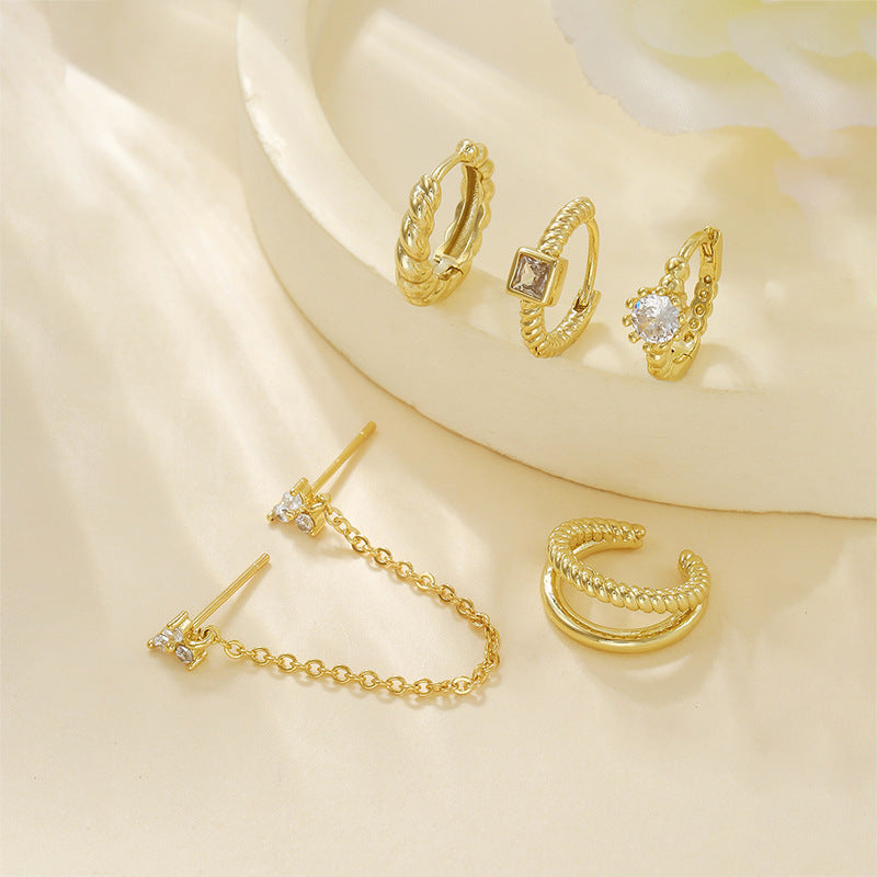 Wholesale Twisted Hoop Earrings Clip On Set
