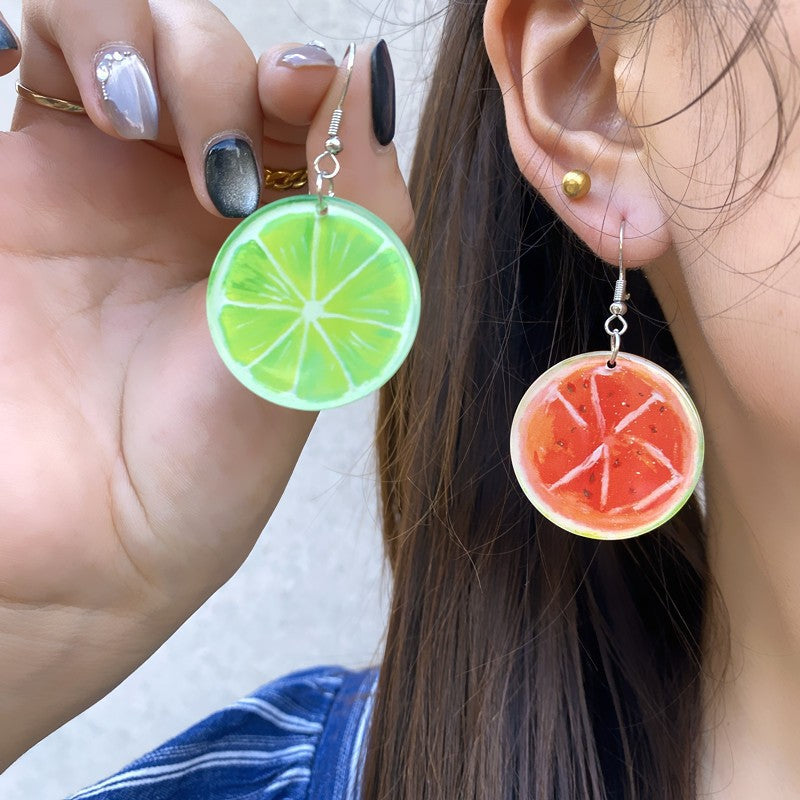 Wholesale Summer Fruit Acrylic Double-Sided Earrings