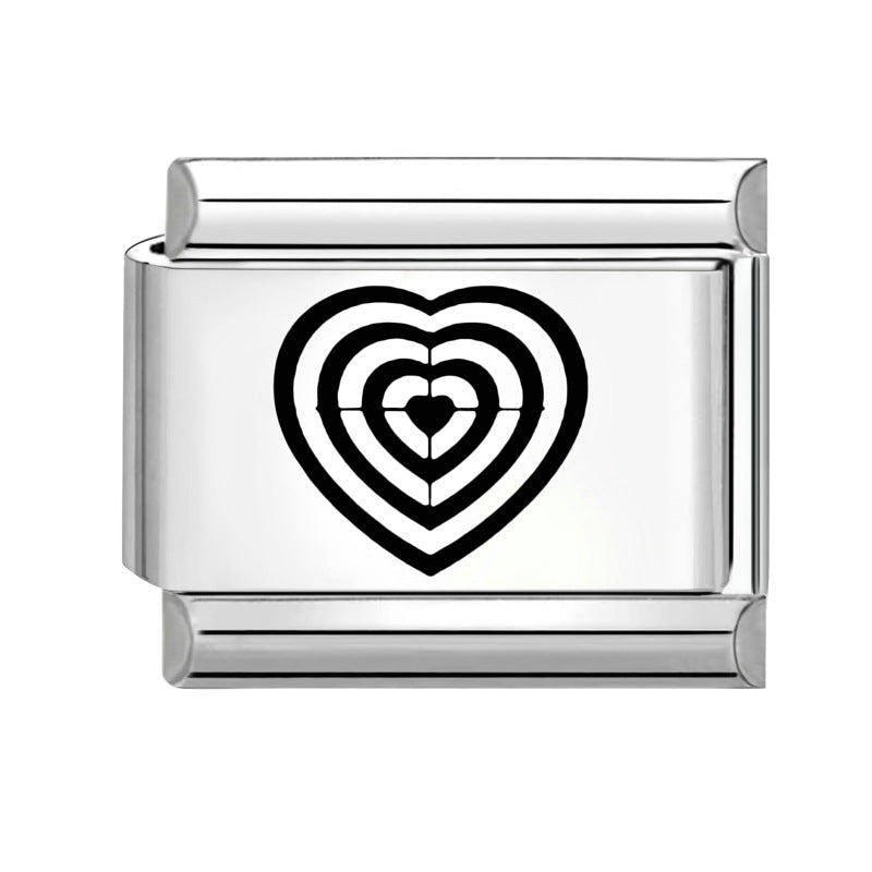 Wholesale Italian modular bracelet 9mm DIY splicing detachable stainless steel cartoon engraving combinable bracelet