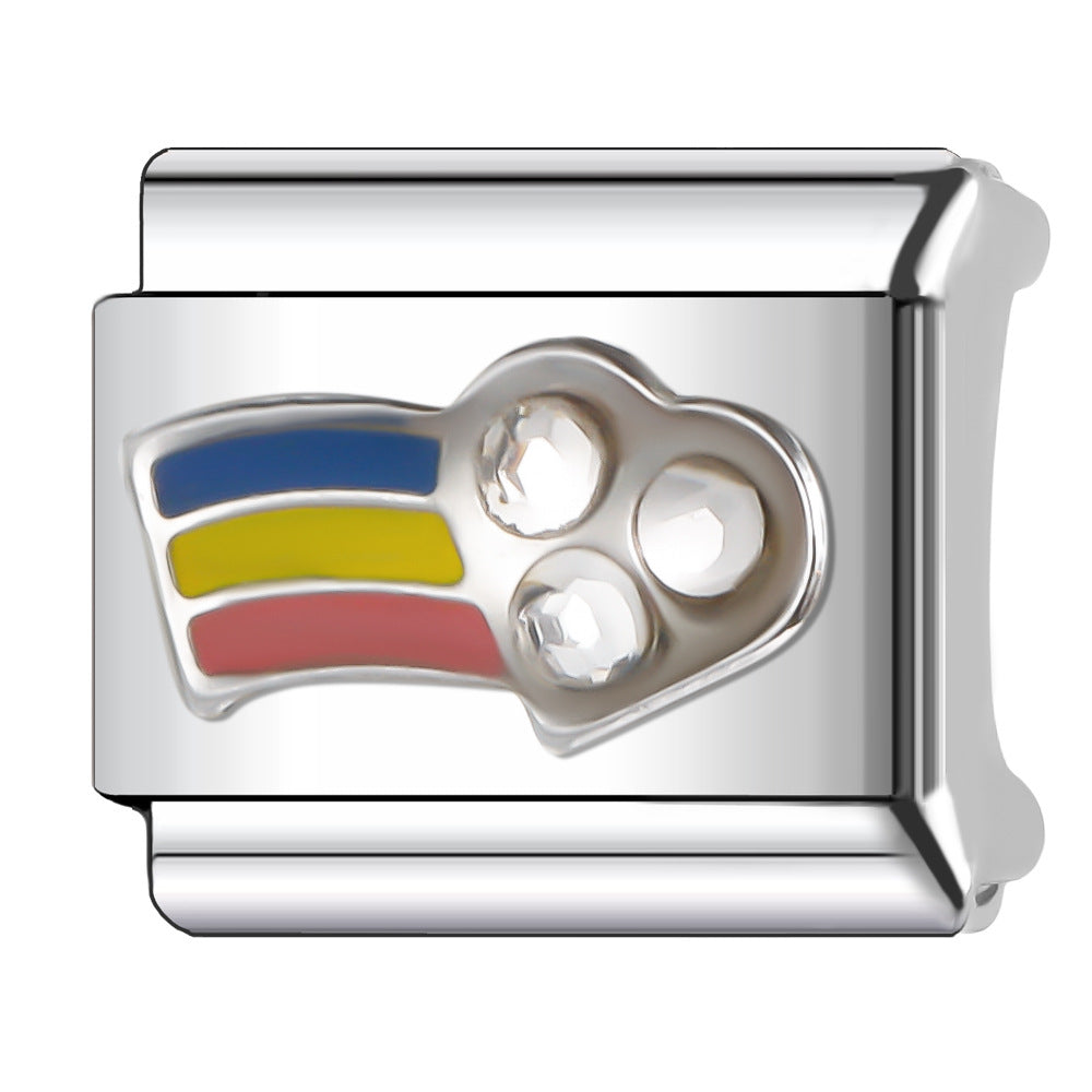 Wholesale Italian Charm Bracelet 9mm DIY Splicing Creative Pattern Stainless Steel Composable Bracelet