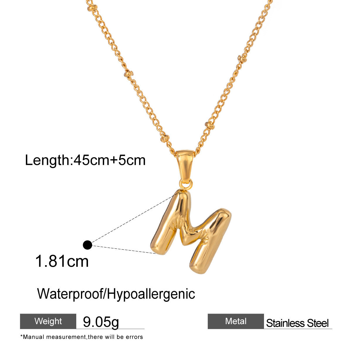 Wholesale Light Luxury Stainless Steel Initial Necklace