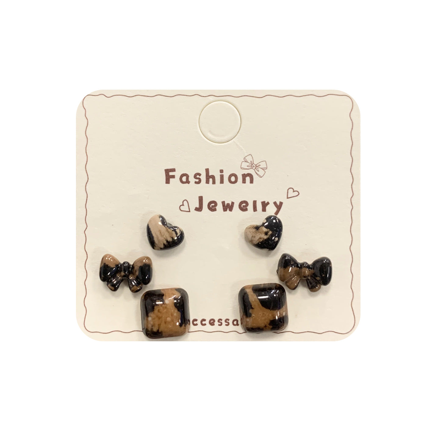 Wholesale Cute cat earrings with bows and cartoon silver needles  love Maillard earrings