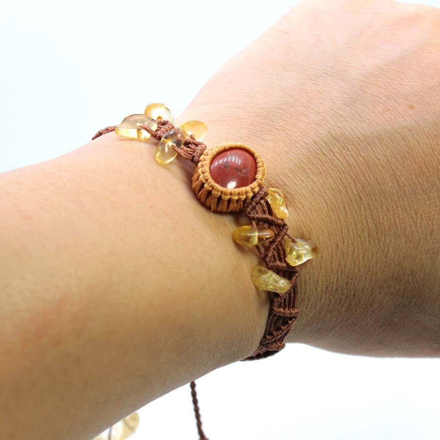 Wholesale Fashion Handmade Braided Crystal Bracelet Adjustable Gemstone Jewelry Gift For Couple Students Boutique Resale