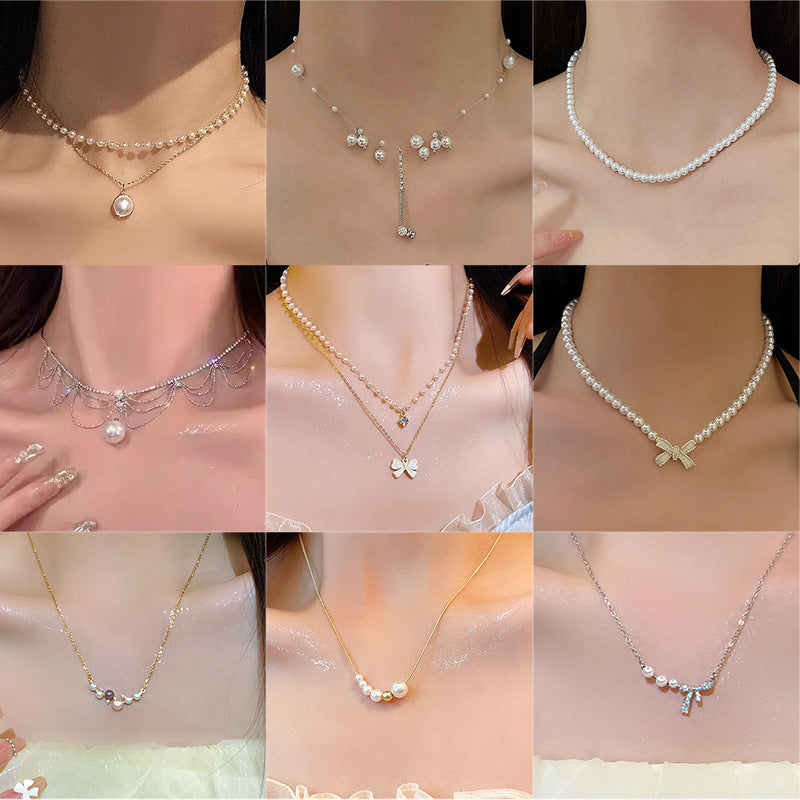 Wholesale Pearl Necklace Women Beaded Sweater Chain Copper Necklace ACC-NE-Sengw001