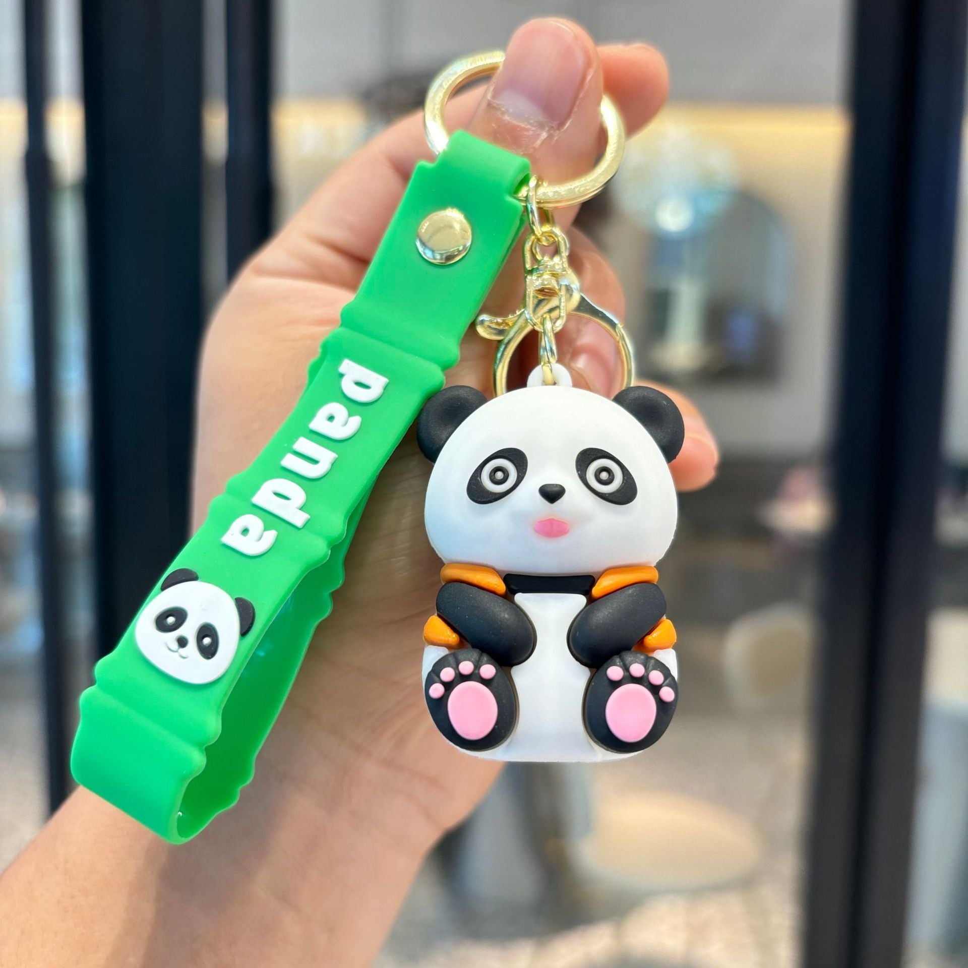 Wholesale Cartoon Little Panda Keychain Pendant Pvc Panda Doll Keychain