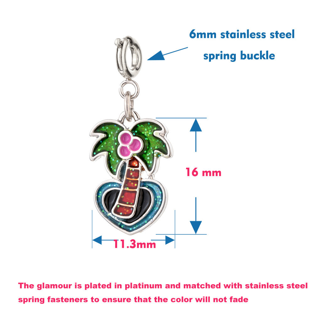 Wholesale DIY Jewelry Accessories Alloy Oil Dripping Holiday Style Pizza Donut Charms