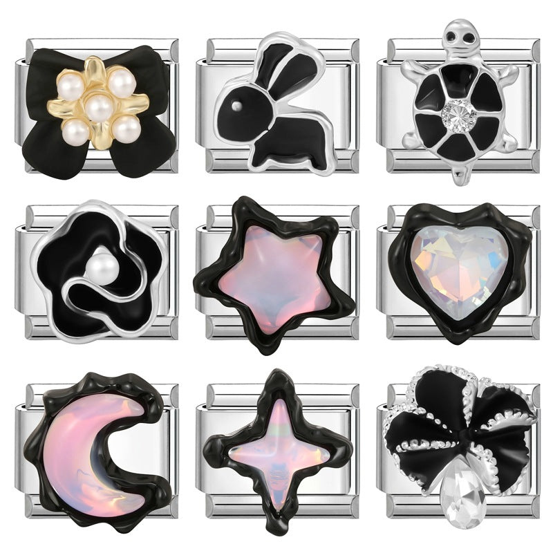 Wholesale Rabbit Love Star Theme Stainless Steel DIY Bracelet Parts Trendy Jewelry Accessory