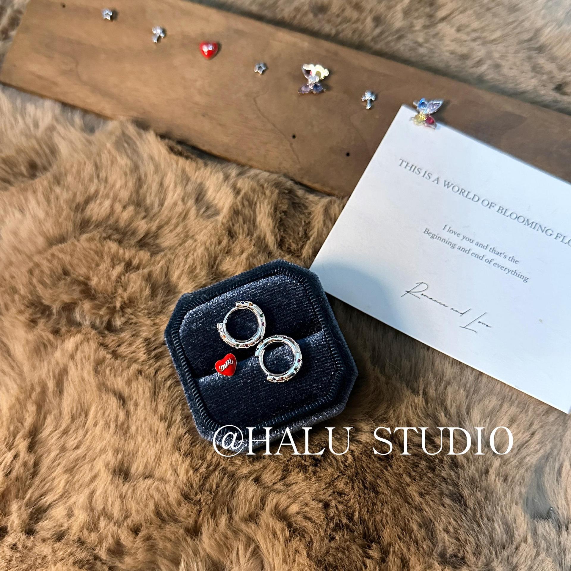 Wholesale  Titanium Steel color earrings hollow stars holiday earrings