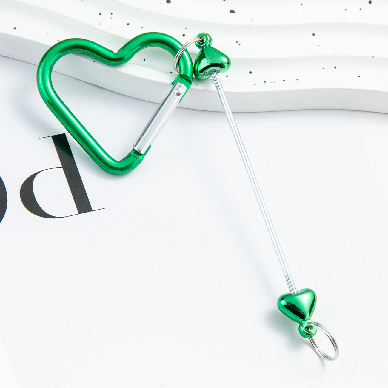 Wholesale DIY Love Beaded Mountaineering Buckle Metal Hook Keychains