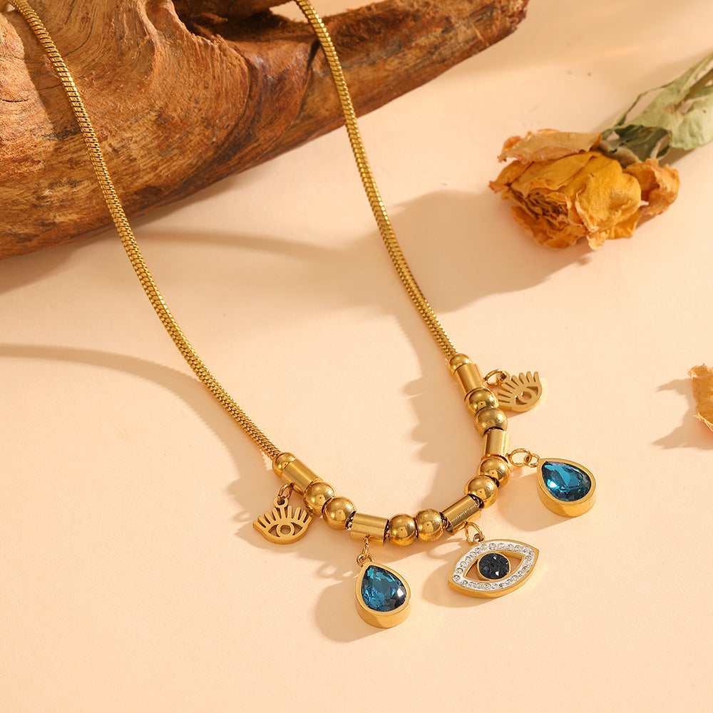 Wholesale Titanium Steel Bracelet Necklace Vintage Necklace Jewelry Set