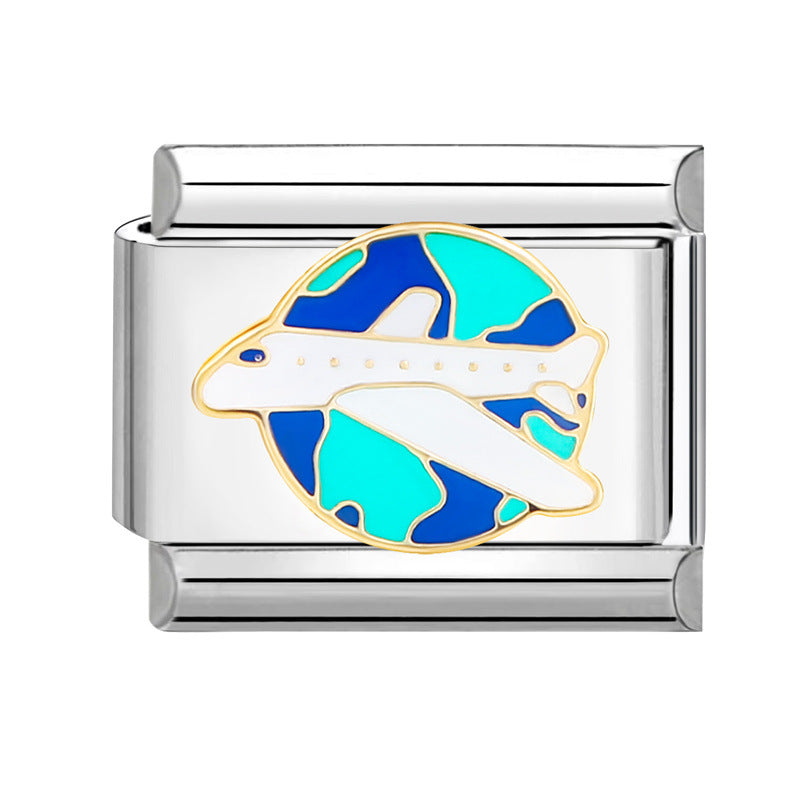 Wholesale Italian Charm Bracelet 9mm DIY Splicing Creative Pattern Stainless Steel Composable Bracelet