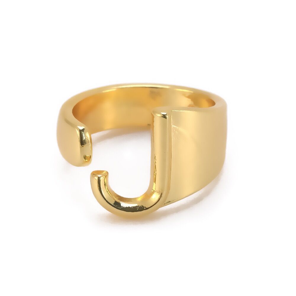 Wholesale English Letter Ring Open Adjustable Ring ACC-RS-TuCai001