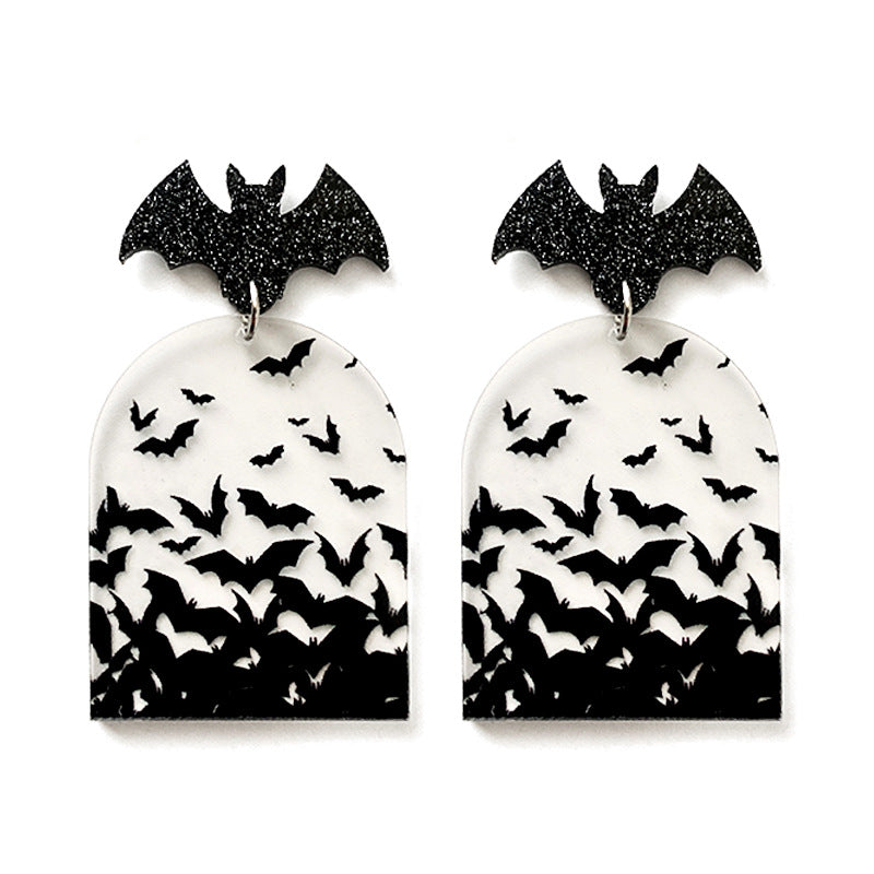Wholesale Bat Halloween Clear Acrylic Earrings ACC-ES-XinChuan011