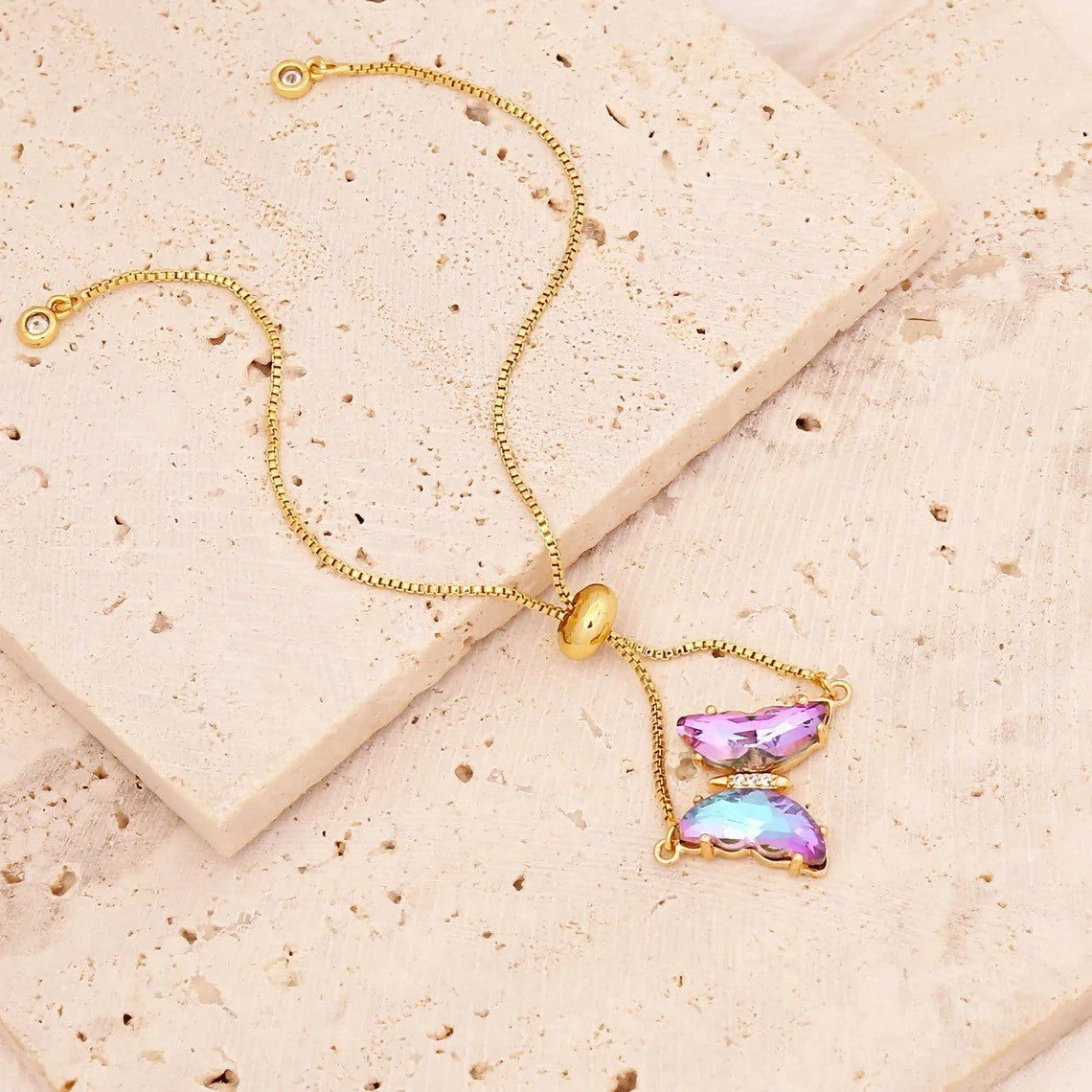 Wholesale  Colorful Zircon Butterfly Bracelet