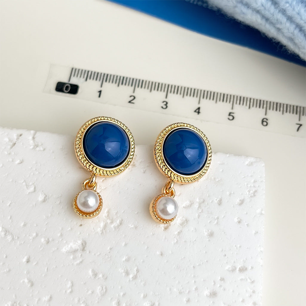 Wholesale blue oil earrings