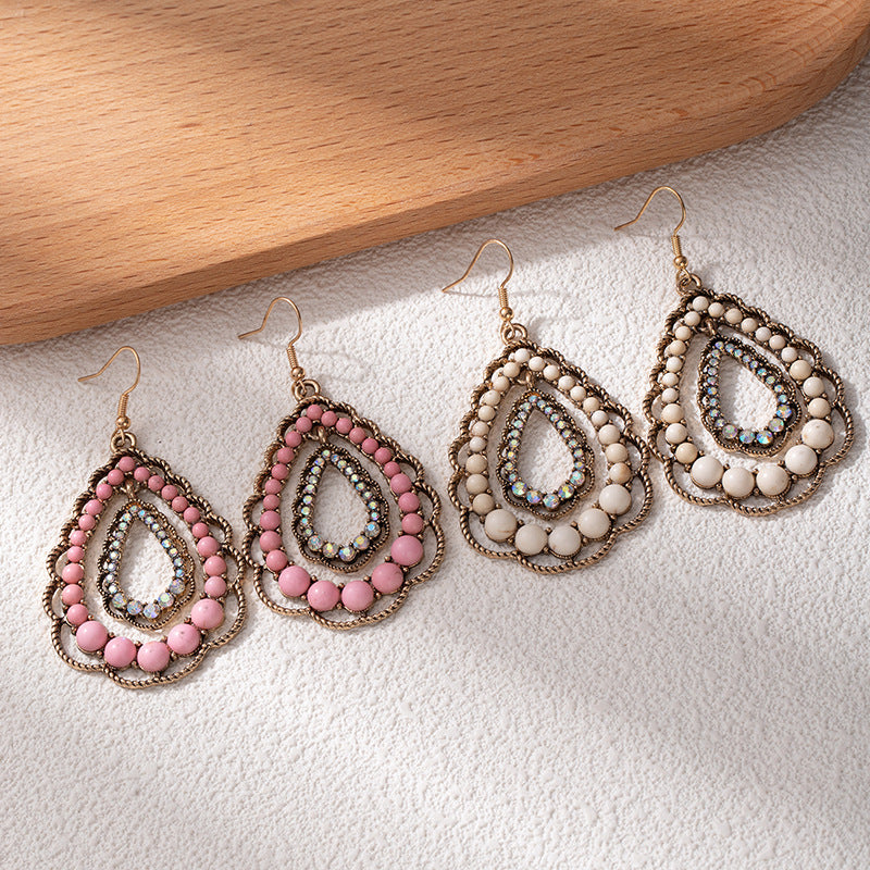 Wholesale  Geometric Drop-Shaped Turquoise Earrings