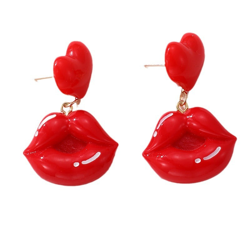 Wholesale Valentine's Day Lips Red Earrings ACC-ES-NZ001