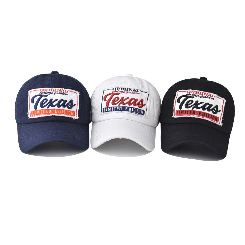 Wholesale Embroidered Texas Baseball Cap Washed Cotton Adjustable Outdoor Summer Sun Protection Trendy Gift
