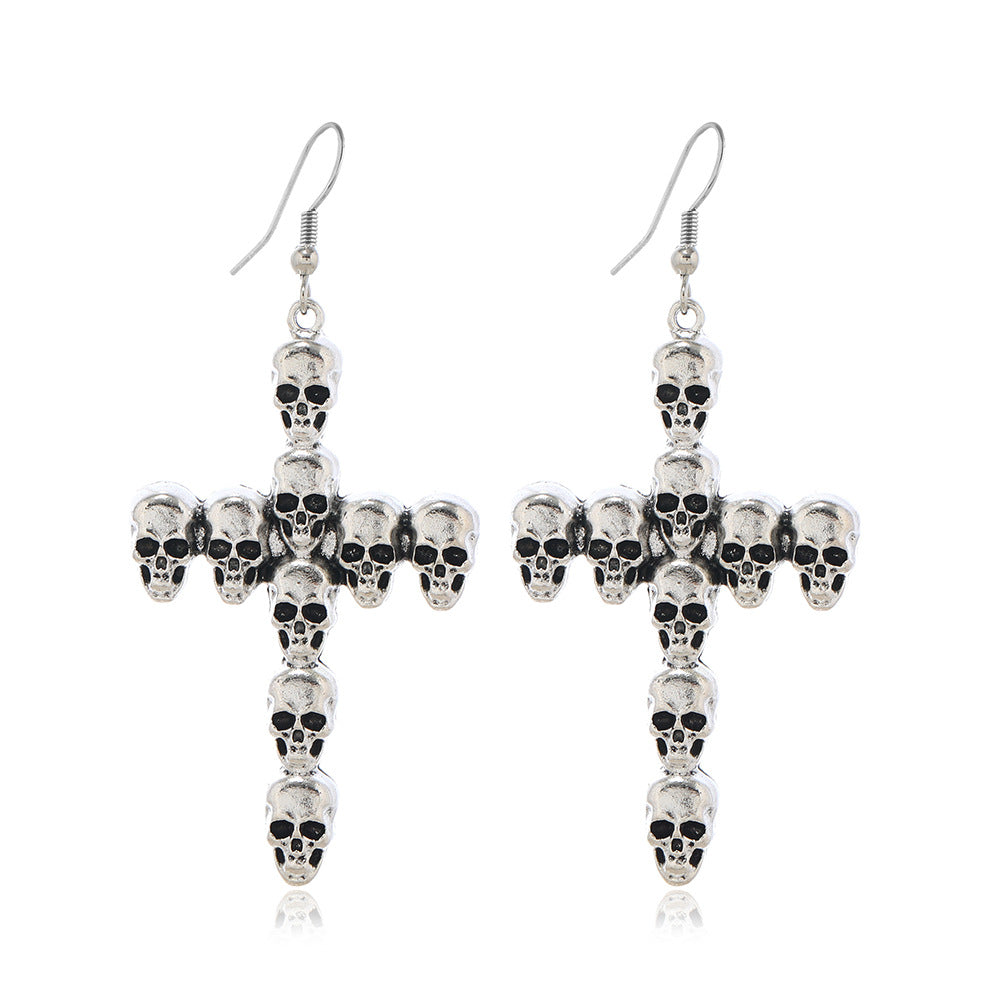 Wholesale Skull Cross Alloy Earrings  Jewelry Accessory Gift for Women