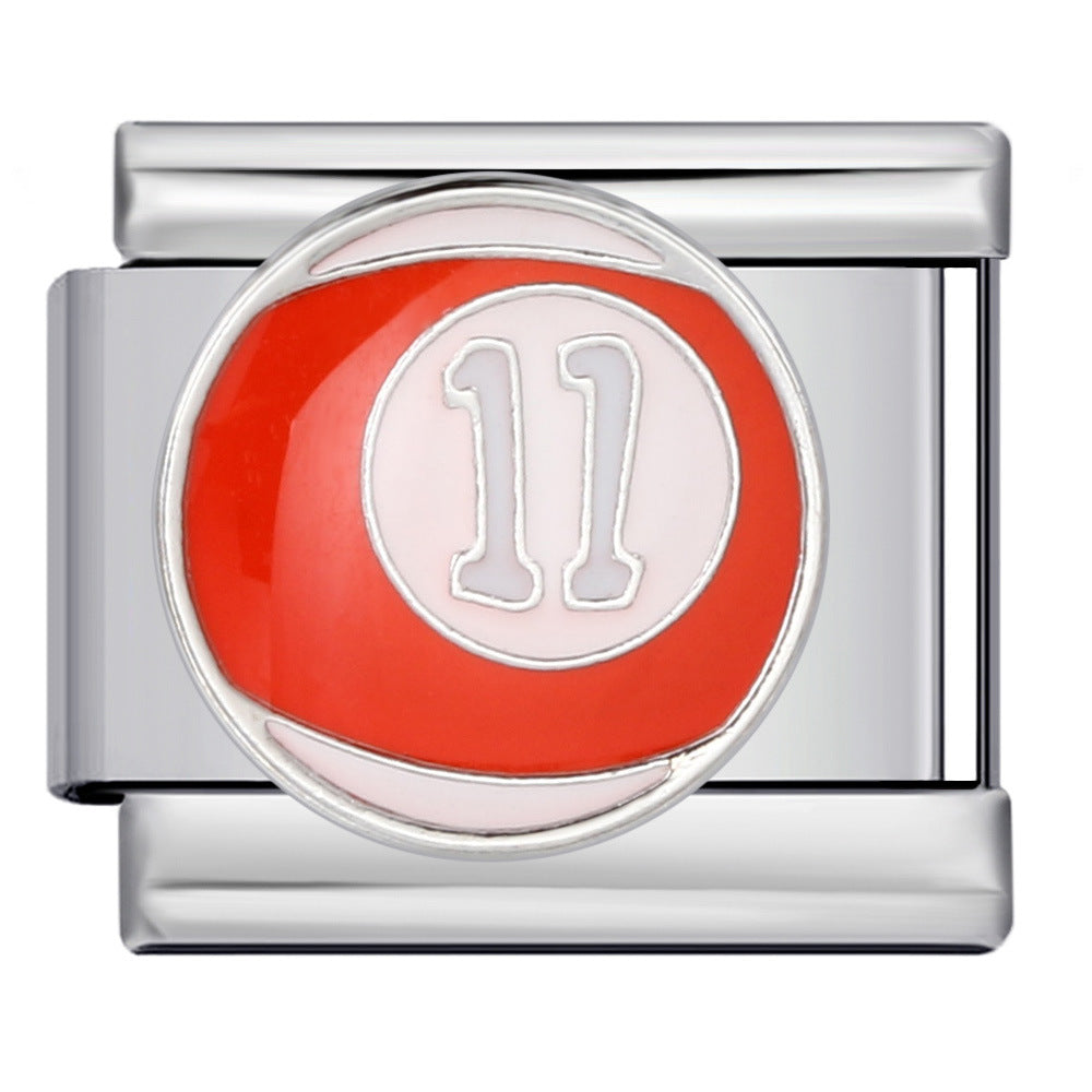 Wholesale 1-15 Color Billiards Italian Module Charms Welding Pattern Oil Drop Splicing Charms