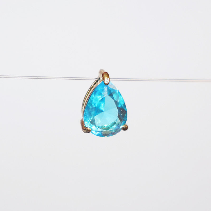 Wholesale DIY accessories stainless steel pear-shaped teardrop zircon pendants
