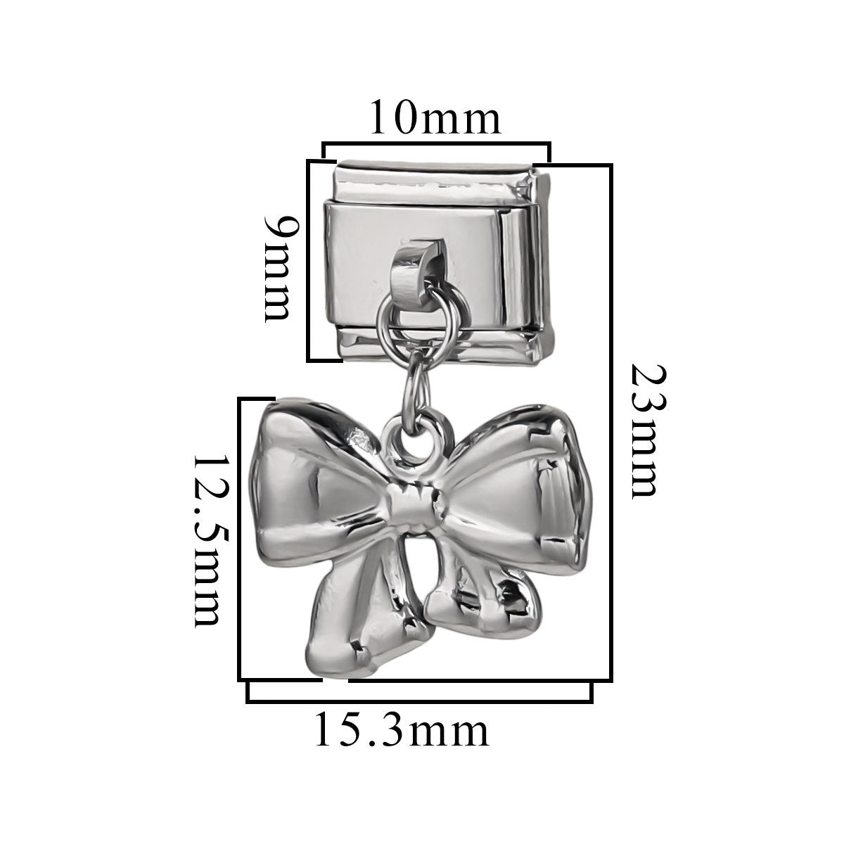 Wholesale Italian Charm Bracelet 9mm DIY Splicing Bow Stainless Steel Composable Bracelet