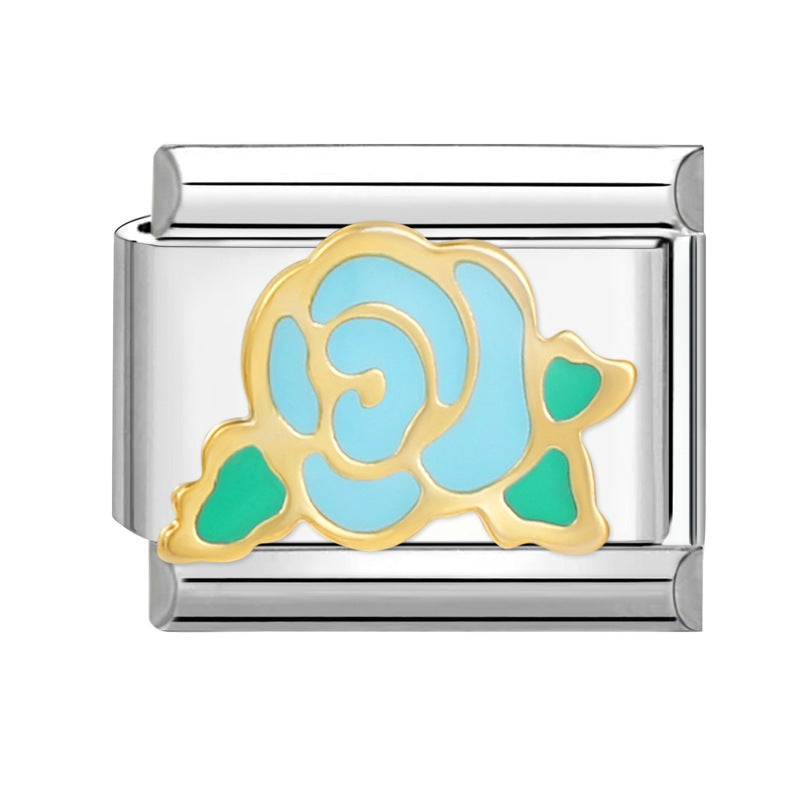 Wholesale Italian Charm Bracelet 9mm DIY Splicing Silver Creative Pattern Titanium Steel Composable Bracelet