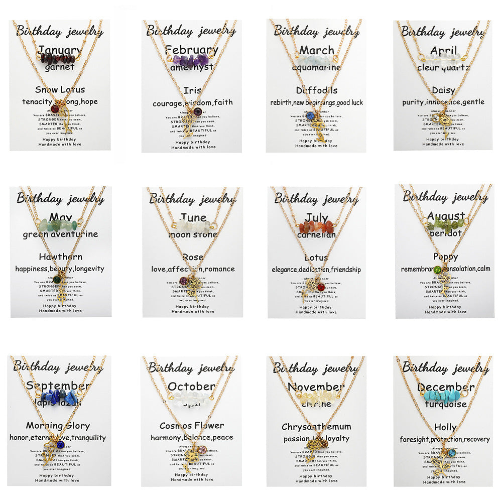 Wholesale  multi-layer green gold gravel necklace