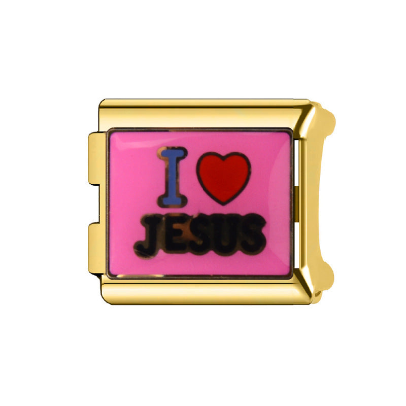 Wholesale Italian Charm Bracelet 9mm DIY Splicing Cartoon Cute Stainless Steel Composable Bracelet