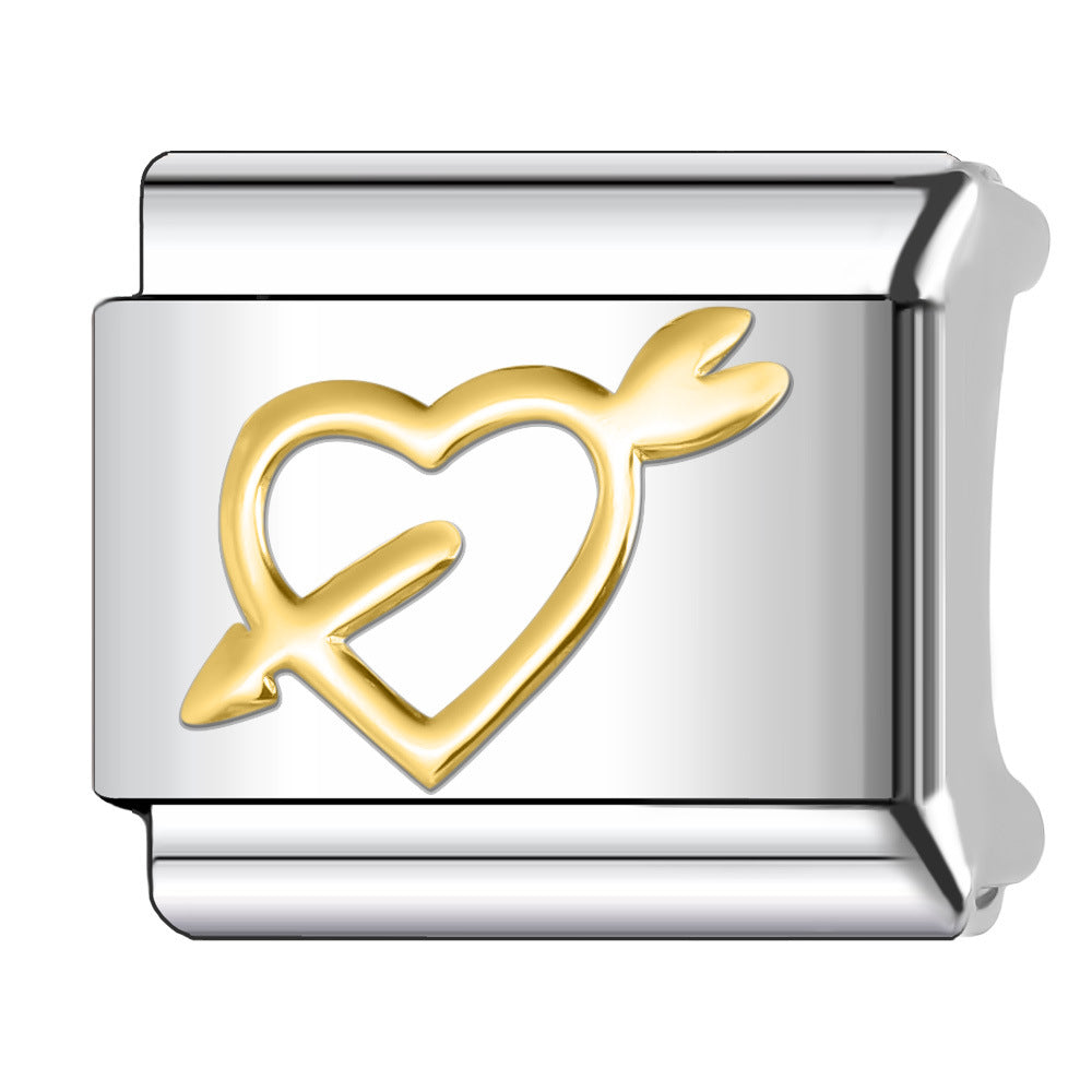 Wholesale 5pcs Italian Charm Bracelet 9mm DIY Splicing Cute Creative Stainless Steel Composable Bracelet