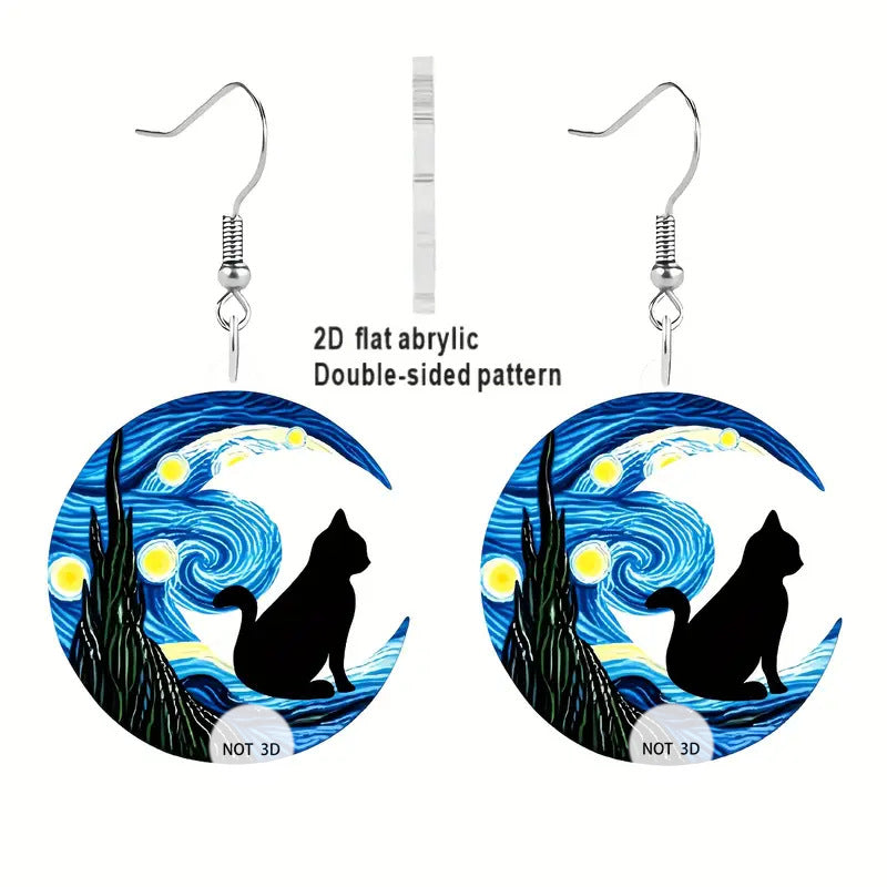 Wholesale  Star Pattern 2d Acrylic Earrings