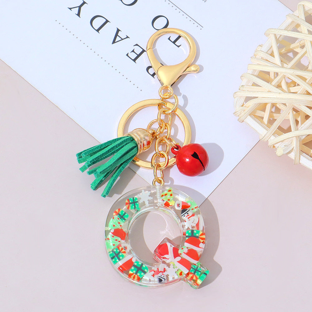 Wholesale Resin English Letter Keychain with Tassel Festive Holiday Party Bag Charm