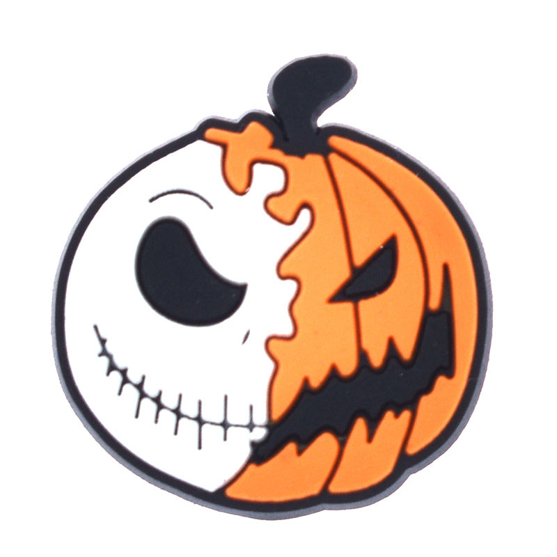 Random 100pcs Halloween Thanksgiving PVC Soft Rubber Shoe Buckle Decoration ACC-SC-RYY066