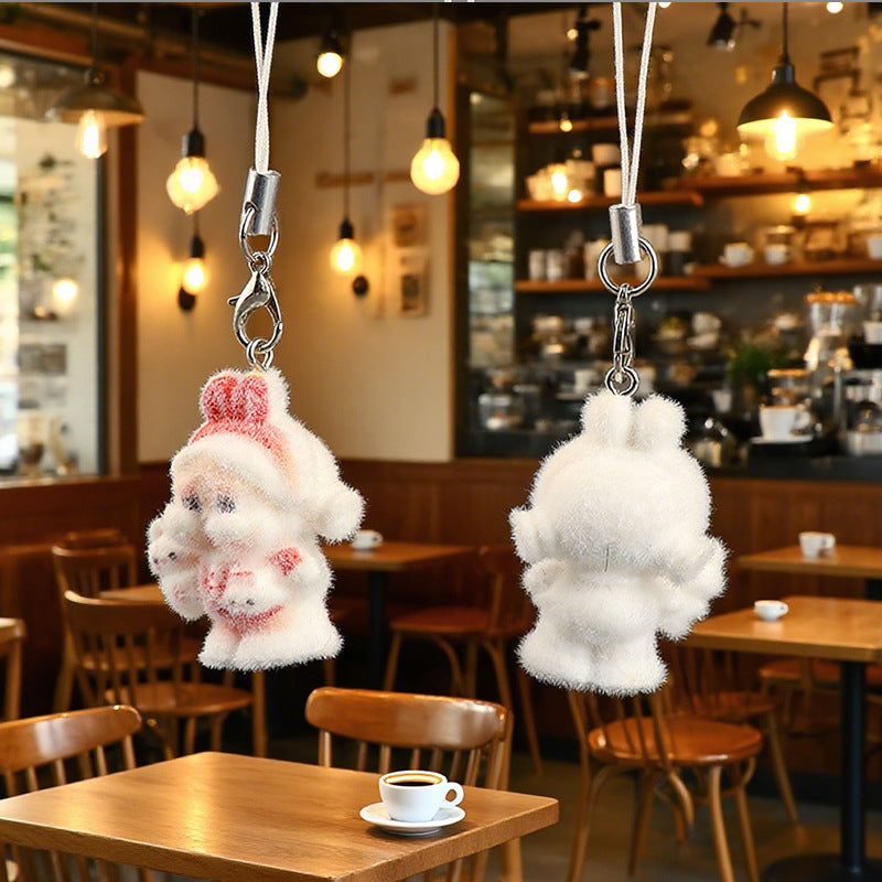 Wholesale Creative flocked  keychain