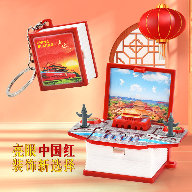 Wholesale 3D Stereo Dinosaur Foldableing Bomb Book Mini Keychain