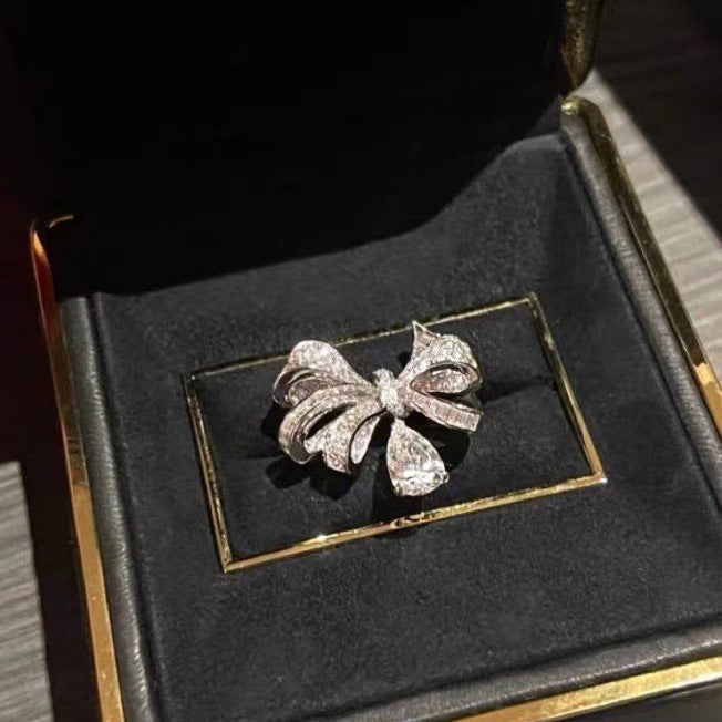 Wholesale Bow teardrop ring for women ( open design)