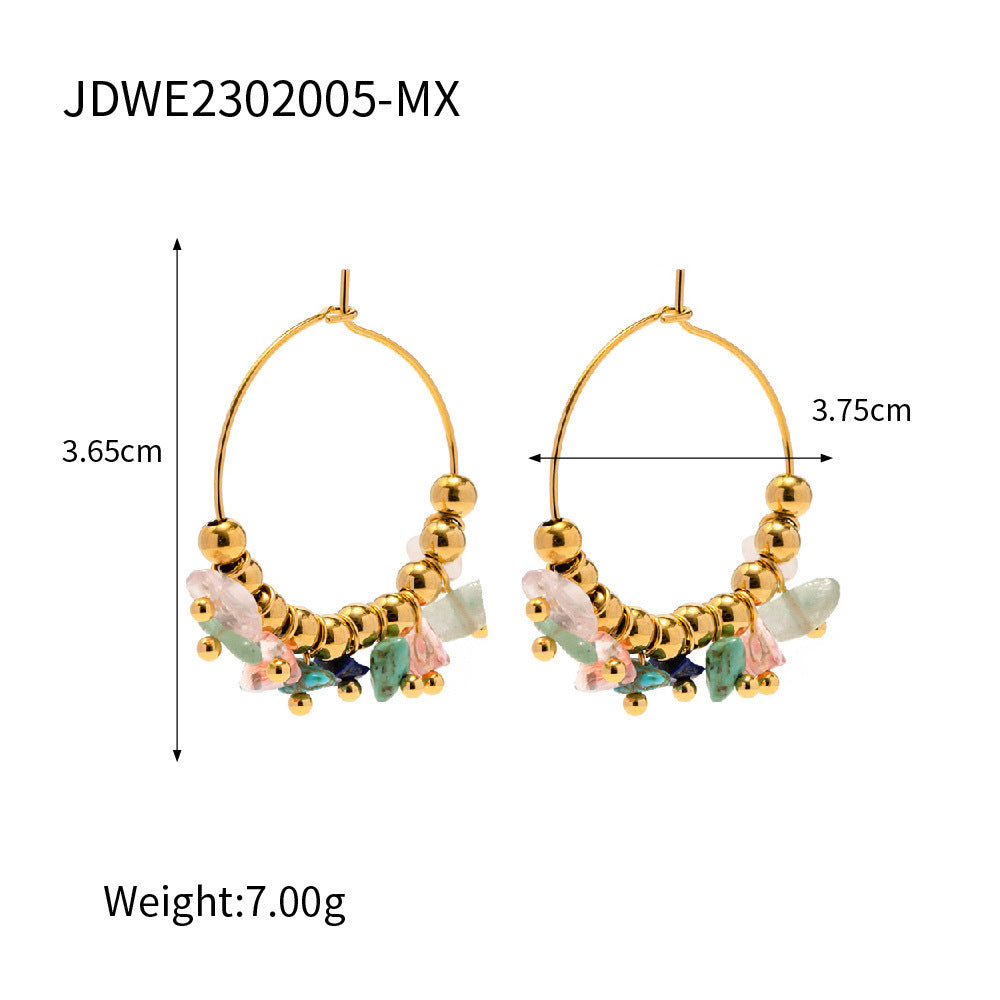 Wholesale Irregular Gravel Tassel Earrings  Retro Ethnic Style Earrings
