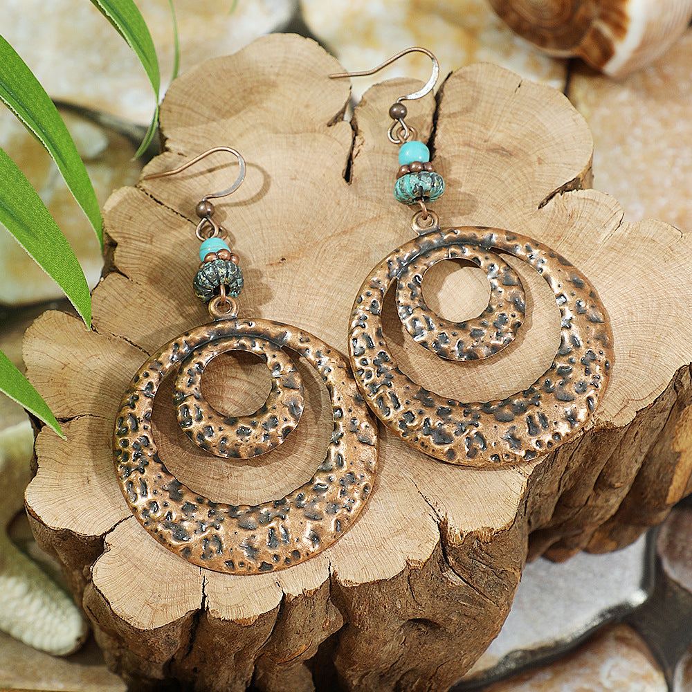 Wholesale Retro Bohemian Earrings Maillard Color Trendy Fashion Accessory for Autumn Winter