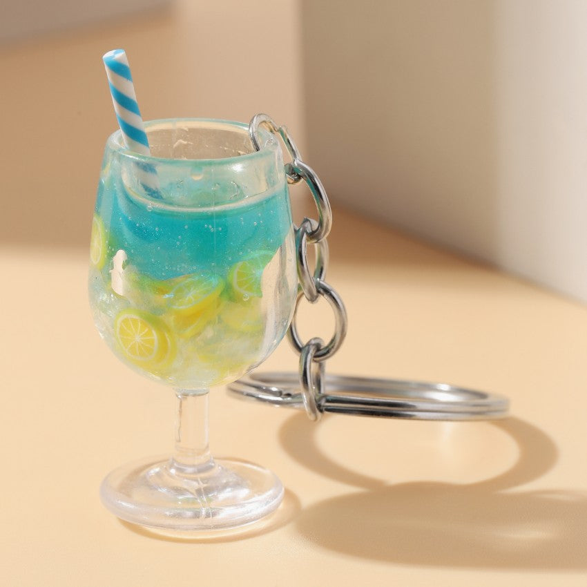 Wholesale Luminous Fruit Lemon Slice Goblet Plastic Keychain ACC-KC-RongR058