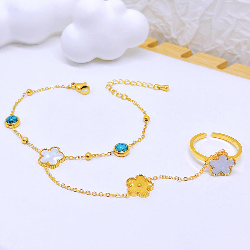 Wholesale Frosted Butterfly Bracelets Titanium Steel Bracelets Beaded Bracelets ACC-BT-JinLang002