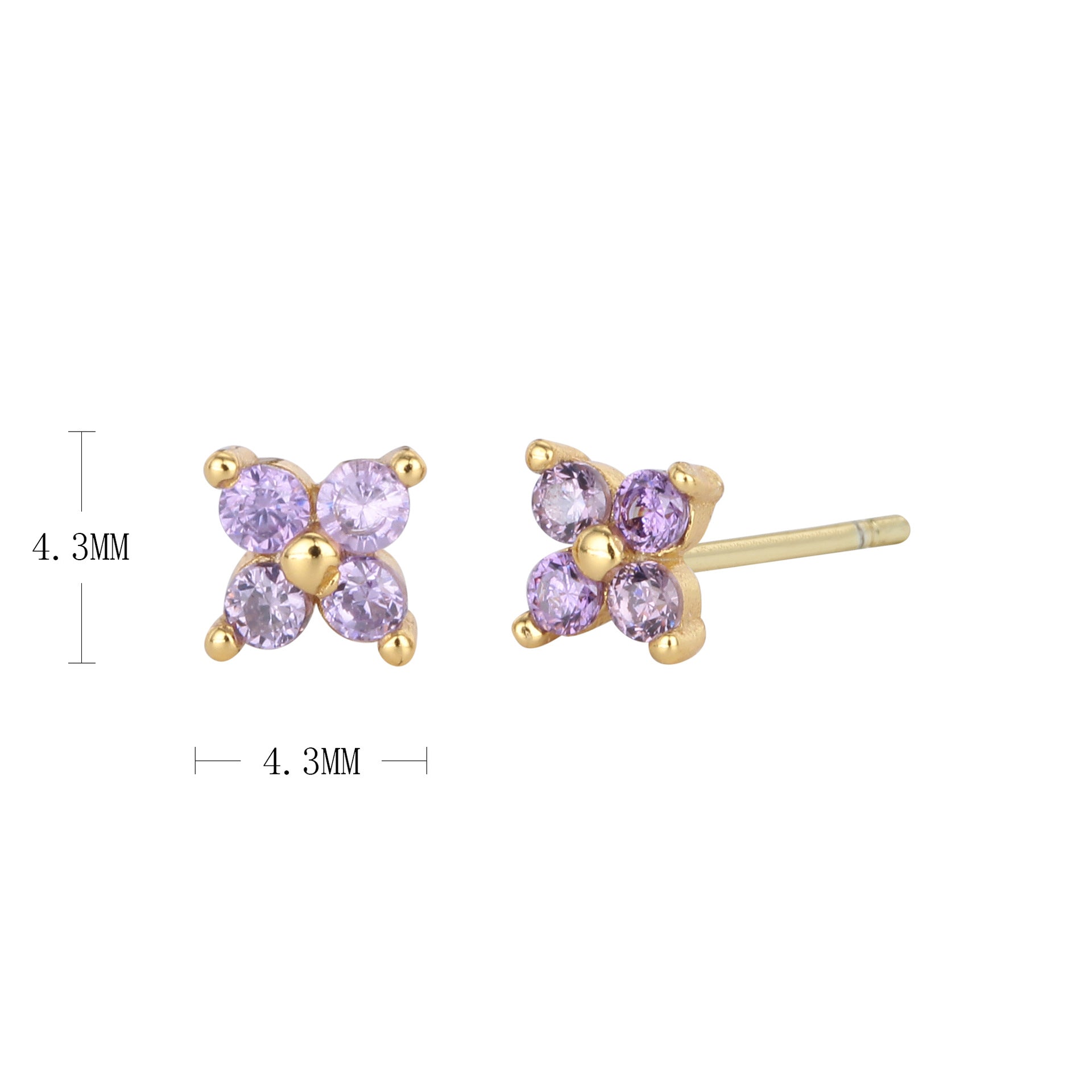 Wholesale S925 Sterling Silver Earrings Flower Star Earrings Inlaid with Zircon Earrings Colored Diamond Earrings ACC-ES-HRB005