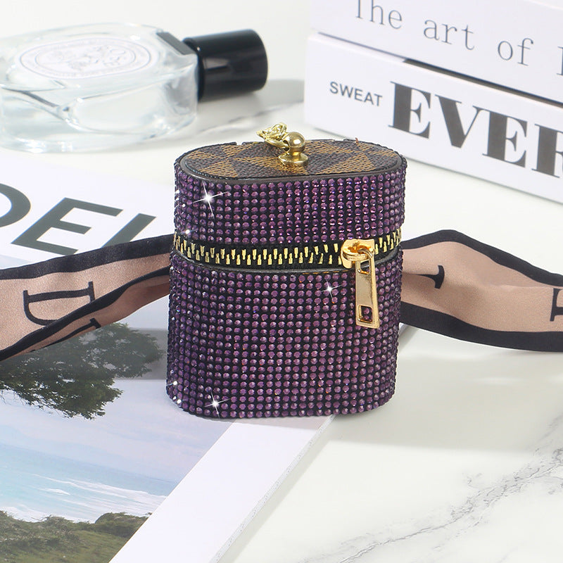 Wholesale Full Diamond Storage Wireless Keychains Wallet Earphone Case ACC-EPC-RuiJie002